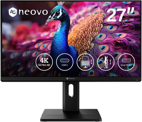 AG Neovo EM2451 24 Inch 4K Monitor, 3840 x 2160 UHD, IPS, 100% sRGB, 93% DCI-P3, Height Adjustable, Pivot, USB-C with 65W Power Delivery, Dual HDMI 2.1, DisplayPort 1.4 in Saudi Arabia