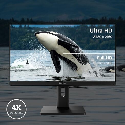 AG Neovo EM2451 24 Inch 4K Monitor, 3840 x 2160 UHD, IPS, 100% sRGB, 93% DCI-P3, Height Adjustable, Pivot, USB-C with 65W Power Delivery, Dual HDMI 2.1, DisplayPort 1.4 in Saudi Arabia