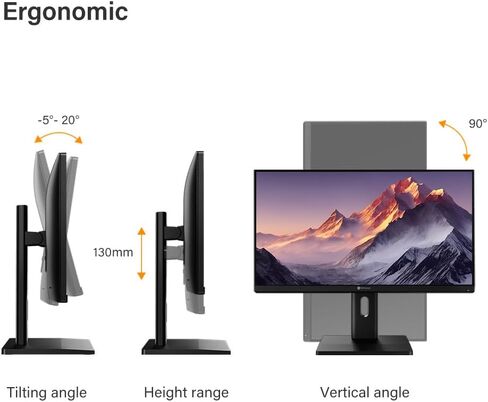 AG Neovo EM2451 24 Inch 4K Monitor, 3840 x 2160 UHD, IPS, 100% sRGB, 93% DCI-P3, Height Adjustable, Pivot, USB-C with 65W Power Delivery, Dual HDMI 2.1, DisplayPort 1.4 in Saudi Arabia