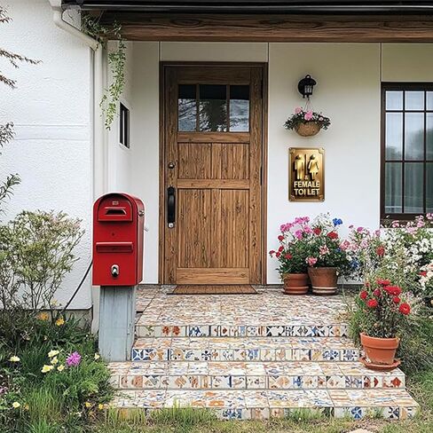 الذهب من الذكور والإناث مرحاض الصفيح علامة عتيقة مرحّة معدنية مناسبة للديكور في الهواء الطلق ، مطعم بار هوم 8 × 12 ، من السهل تعليقه in Kuwait