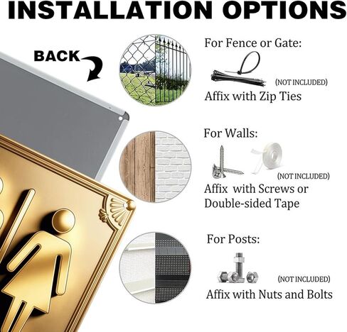 الذهب من الذكور والإناث مرحاض الصفيح علامة عتيقة مرحّة معدنية مناسبة للديكور في الهواء الطلق ، مطعم بار هوم 8 × 12 ، من السهل تعليقه in Kuwait