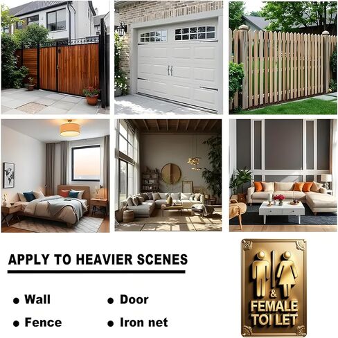 الذهب من الذكور والإناث مرحاض الصفيح علامة عتيقة مرحّة معدنية مناسبة للديكور في الهواء الطلق ، مطعم بار هوم 8 × 12 ، من السهل تعليقه in Kuwait