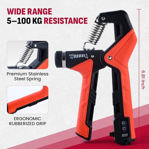 Grip Strength Trainer Kit, 4 Pack Hand Gripper Strengthener with Adjustable Resistance, Forearm Exerciser, Finger Strengthener & Stress Relief Ball for Muscle Building & Injury Recovery in Saudi Arabia