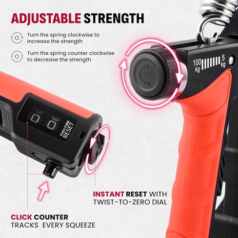 Grip Strength Trainer Kit, 4 Pack Hand Gripper Strengthener with Adjustable Resistance, Forearm Exerciser, Finger Strengthener & Stress Relief Ball for Muscle Building & Injury Recovery in Saudi Arabia