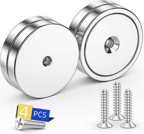 Grtard 8 Pack Neodymium Cup Magnets, 60LBS Holding Force Strong Rare Earth Magnets with Heavy Duty Countersunk Hole and Stainless Screws for Refrigerator, Tool Room, Science, Craft, Office and Garage in Saudi Arabia
