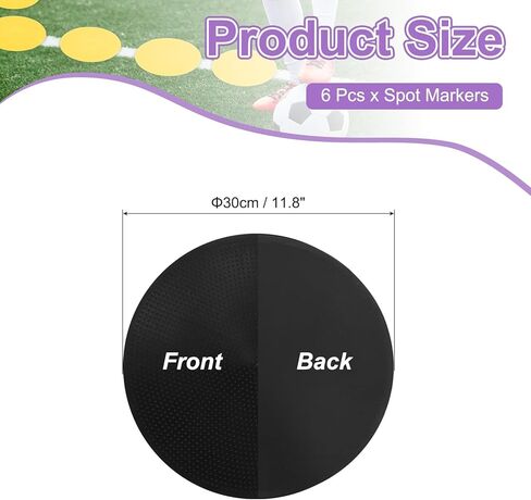 PATIKIL Spot Markers, Non-Slip Floor Dots Agility Markers Flat Field Cones Poly Dots for Gym PE Speed Training in Kuwait