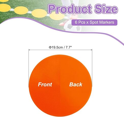 PATIKIL Spot Markers, Non-Slip Floor Dots Agility Markers Flat Field Cones Poly Dots for Gym PE Speed Training in Saudi Arabia