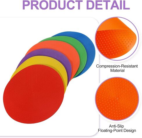 PATIKIL Spot Markers, Non-Slip Floor Dots Agility Markers Flat Field Cones Poly Dots for Gym PE Speed Training in Saudi Arabia