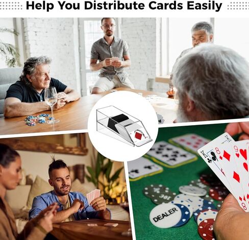 Omistar Blackjack Shoe 4 Deck ، أحذية تعامل من أكريليك بلاك جاك ، موزع البطاقات ، حذاء تعامل البطاقات للبطاقات لبلاك جاك ، منظم سطح البوكر القياسي للحجم لتجمع ليلة اللعبة in Saudi Arabia