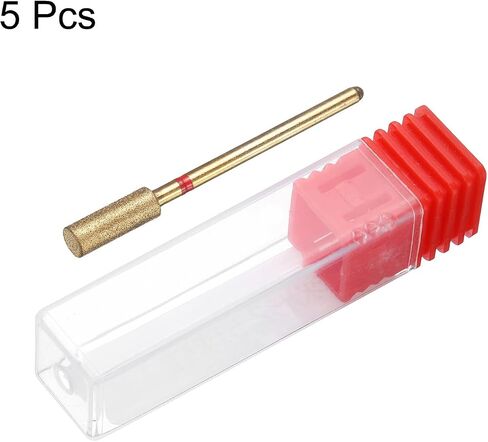 HARFINGTON 5pcs 100-120 Grits Diamond Grinding Bit 2mm Cylindrical Ball Head 2.35mm Shank 6.8mm Length Titanium Plated Stone Sanding Drill Bits Rotary Tool for Nails Grinding Polishing in Saudi Arabia