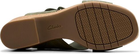 Clarks Women's Nerisa West Heeled Sandal, Sand Nubuck, 8.5 in Saudi Arabia