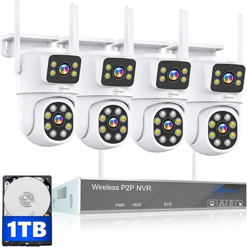 MOVOLS Wireless Security Camera 5G/2.4G WiFi 4MP Dual Lens Camera,2K HD PTZ Dome Cameras with Color Night Version, Motion Detection in Saudi Arabia