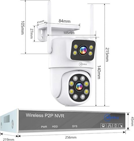 MOVOLS Wireless Security Camera 5G/2.4G WiFi 4MP Dual Lens Camera,2K HD PTZ Dome Cameras with Color Night Version, Motion Detection in Saudi Arabia