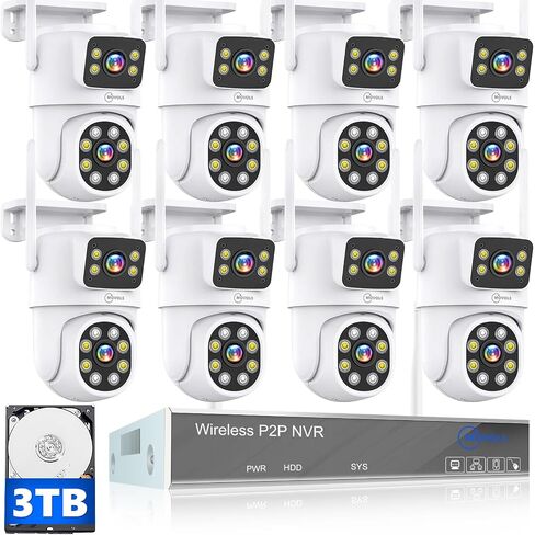 MOVOLS Wireless Security Camera 5G/2.4G WiFi 4MP Dual Lens Camera,2K HD PTZ Dome Cameras with Color Night Version, Motion Detection in Saudi Arabia