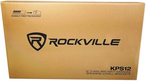 Rockville KPS12 1600W 3-Way 12" Karaoke Speakers (2), 8 Ohm, MDF Enclosure, Wall Brackets, Crisp Vocals, Deep Bass, for Karaoke and DJ Events in Kuwait