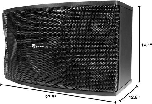 Rockville KPS12 1600W 3-Way 12" Karaoke Speakers (2), 8 Ohm, MDF Enclosure, Wall Brackets, Crisp Vocals, Deep Bass, for Karaoke and DJ Events in Kuwait