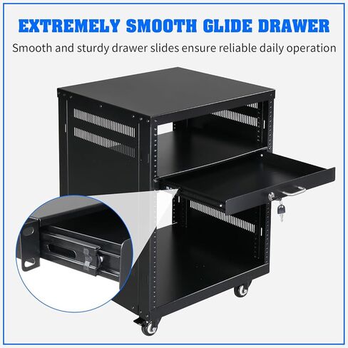 KTAXON 2U RACK MOUNT DERER لـ 19 بوصة AV/Network/DJ معدات أو خزائن مع القفل والمفتاح in Saudi Arabia