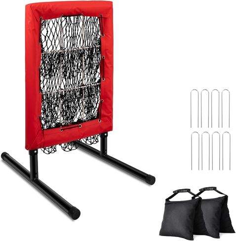 Heavy Duty 9 Hole Pitching Net with Strike Zone,9 Pocket Pitching Target Net of 4 Adjustable Heights (36-53in),Softball Pitching Net Fix by 8xspikes and 2xsandbags, Pitching Target Net for All Age in Kuwait