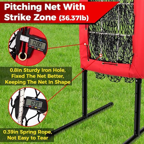 Heavy Duty 9 Hole Pitching Net with Strike Zone,9 Pocket Pitching Target Net of 4 Adjustable Heights (36-53in),Softball Pitching Net Fix by 8xspikes and 2xsandbags, Pitching Target Net for All Age in Kuwait