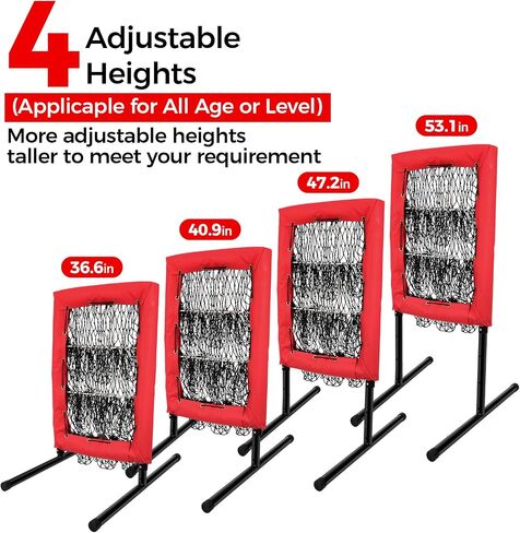 Heavy Duty 9 Hole Pitching Net with Strike Zone,9 Pocket Pitching Target Net of 4 Adjustable Heights (36-53in),Softball Pitching Net Fix by 8xspikes and 2xsandbags, Pitching Target Net for All Age in Kuwait