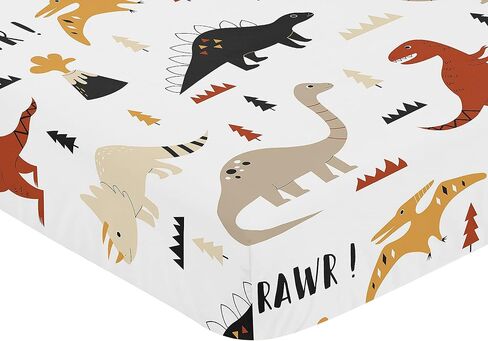 Sweet Jojo Designs Watercolor Dinosaur Dino Boy Baby Fitted Crib Sheet Set Infant Newborn Nursery Toddler Bed Room Standard Mattress 2p Blue Tracks Footprint Green Modern Dinosaurs Animal Nature in Kuwait
