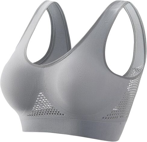 Padded Sports Bras for Women Breathable Cool Liftup Air Bra Underwear Breathable Plus Size Snug Bras No Steel Ring in Saudi Arabia