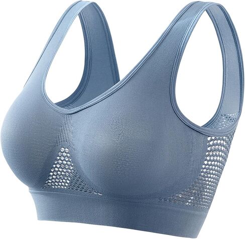 Padded Sports Bras for Women Breathable Cool Liftup Air Bra Underwear Breathable Plus Size Snug Bras No Steel Ring in Saudi Arabia