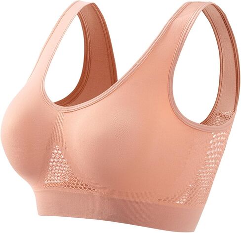 Padded Sports Bras for Women Breathable Cool Liftup Air Bra Underwear Breathable Plus Size Snug Bras No Steel Ring in Saudi Arabia