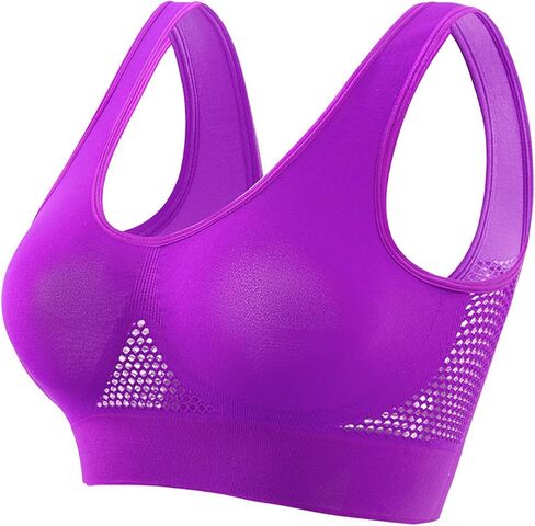 Padded Sports Bras for Women Breathable Cool Liftup Air Bra Underwear Breathable Plus Size Snug Bras No Steel Ring in Saudi Arabia