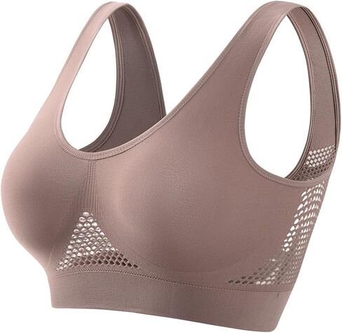 Padded Sports Bras for Women Breathable Cool Liftup Air Bra Underwear Breathable Plus Size Snug Bras No Steel Ring in Saudi Arabia