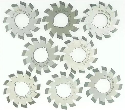 M0.3 M0.5M0.8 M1 M1.25 M2 M2.5 M3 M4-M10 MODULUS PA20 DEGREES NO.1-NO.8 أدوات قطع التروس (M1.25 ، No.2) in Saudi Arabia