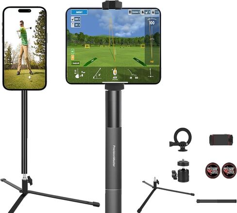 Tripod Golf - قاعدة من الألومنيوم الثقيلة مع iPad Pro متوافق ، 52 بوصة قابلة للتعديل مع Magsafe Mount ، تحليل جولف أرجوحة ، مثالية لاعبي الغولف والمبتدئين in Kuwait