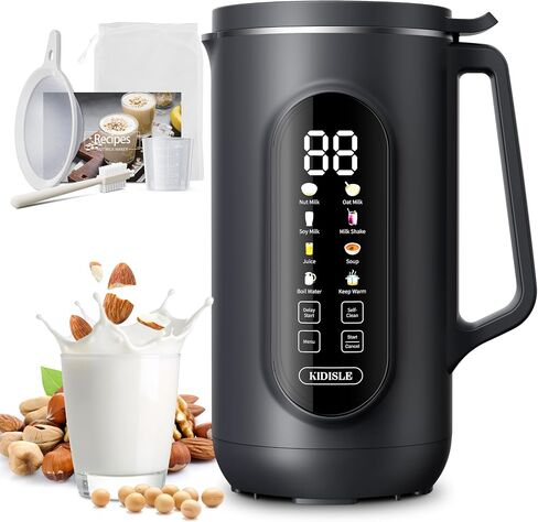 35oz Nut Milk Maker, 10-in-1 Multi-Function Blender with 12-Hour Delay Start, Self-Clean, Keep Warm, Perfect for Soy, Oat Milk, Soup & More – Ideal for Vegan & Lactose-Free Diets, Cream in Saudi Arabia