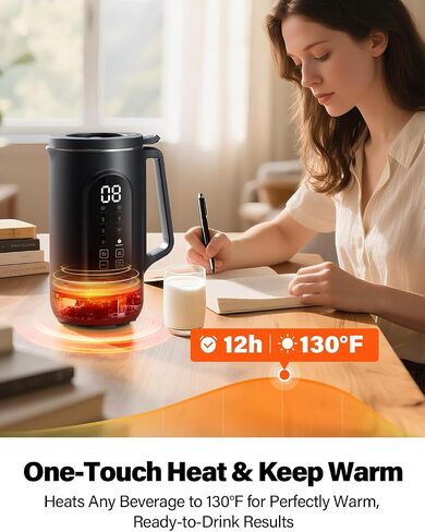 35oz Nut Milk Maker, 10-in-1 Multi-Function Blender with 12-Hour Delay Start, Self-Clean, Keep Warm, Perfect for Soy, Oat Milk, Soup & More – Ideal for Vegan & Lactose-Free Diets, Cream in Saudi Arabia