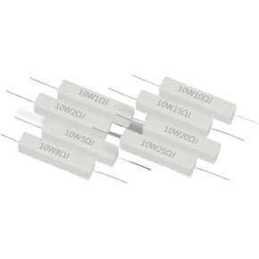 10Pcs 10W Ceramic Cement Resistor 5% in A Pack 0.1R 0.22 0.33 0.5 Ohm 6.8K 0.25R 0.5R 3R 27R 12R 100R Non-inductive Resistors(6.8K) in Saudi Arabia