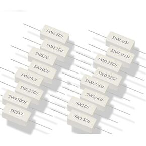 10pcs 5w 5 ٪ مقاومة مقاومة الأسمنت المقاومة 0.1 ~ 10k 0.1r 0.5r 1r 10r 100r 0.22 0.33 0.5 1 2 5 8 10 15 20 100 100 k 10k 10k (5.6r) in Kuwait