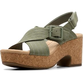 Clarks Women's Nerisa West Heeled Sandal ، Navy Nubuck ، 7 in Kuwait