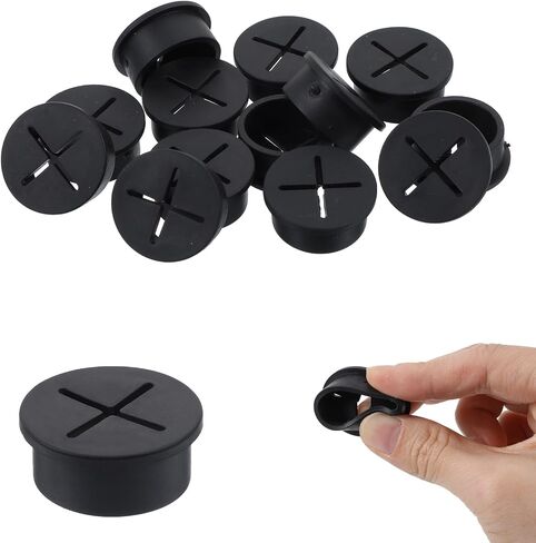 15 Pcs Desk Grommet, 1 Inch / 25mm Flexible Rubber Grommets, Black Cable Grommets, Silicone Cable Cord Grommet Wire Hole Cover for Table and Other Furnitures in Saudi Arabia