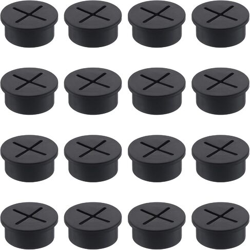 15 Pcs Desk Grommet, 1 Inch / 25mm Flexible Rubber Grommets, Black Cable Grommets, Silicone Cable Cord Grommet Wire Hole Cover for Table and Other Furnitures in Saudi Arabia
