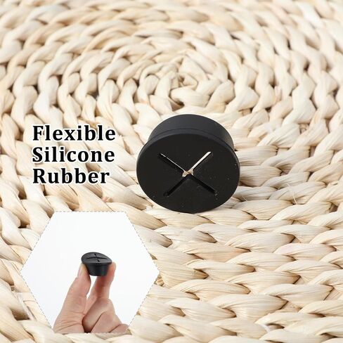 15 Pcs Desk Grommet, 1 Inch / 25mm Flexible Rubber Grommets, Black Cable Grommets, Silicone Cable Cord Grommet Wire Hole Cover for Table and Other Furnitures in Saudi Arabia