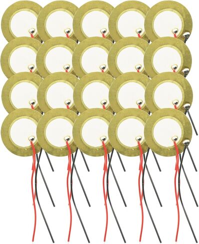 20PCS 27mm Piezo Elements Sounder Sensor Trigger Drum Disc + Wire Copper,Piezoelectric Sensor in Saudi Arabia