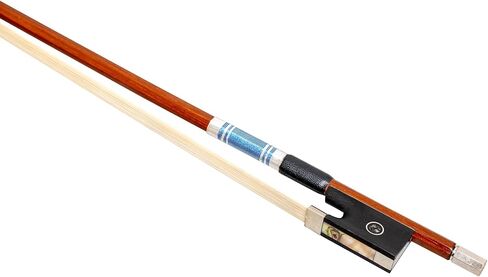 Mi & VI NB-545 Brazilwood Violin Bow 4/4 (الحجم الكامل) مع قضية القوس المشمولة | بهرج الفضة | شنت كاملة | شعر الحصان الطبيعي | الوزن المتوازن (الفضة) in Saudi Arabia