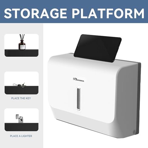 Paper Towel Dispenser Adhesive Wall Mounted,200+ Multifold Trifold c-Fold Hand Paper Towel Dispenser for Bathroom 10.8" L x 3.5" W x 8" H in Kuwait