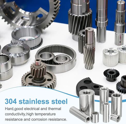MECCANIXITY 8Pcs M8x1.25mm Round Coupling Nuts, 0.47x0.47 Inch(ODxH) 304 Stainless Steel Connector Nut Fasteners Rod Hardware Nuts for Threaded Rod, Industrial Construction Fasteners, Silver in Saudi Arabia