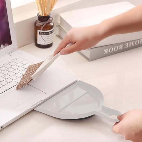 وضعت مكنسة ميني و Dustpan مكنسة اليد مع Dustpan المحمولة أدوات تنظيف المنازل للمكتب ، العداد ، الأريكة ، المطبخ ، المكتب ، العش (قبالة أبيض) in Kuwait
