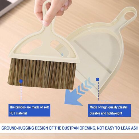 وضعت مكنسة ميني و Dustpan مكنسة اليد مع Dustpan المحمولة أدوات تنظيف المنازل للمكتب ، العداد ، الأريكة ، المطبخ ، المكتب ، العش (قبالة أبيض) in Kuwait