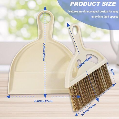 وضعت مكنسة ميني و Dustpan مكنسة اليد مع Dustpan المحمولة أدوات تنظيف المنازل للمكتب ، العداد ، الأريكة ، المطبخ ، المكتب ، العش (قبالة أبيض) in Kuwait