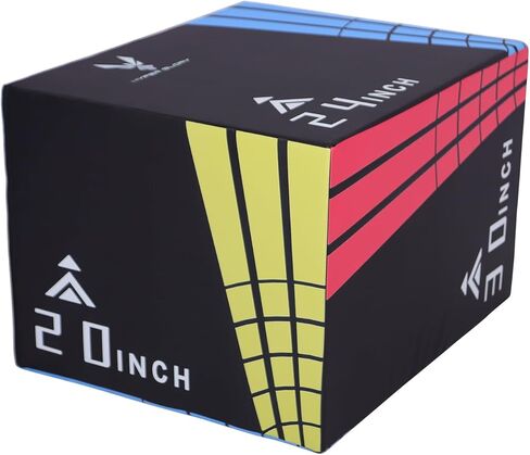 Modern-Depo 3 in 1 Plyometric Jump Box with High Density Foam | Fitness Plyo Box Jumps Height Adjustable 30/24/20, 24/20/16, 20/16/14, 1614/12 Inch for Home Gym, 440lb Weight Capacity in Kuwait