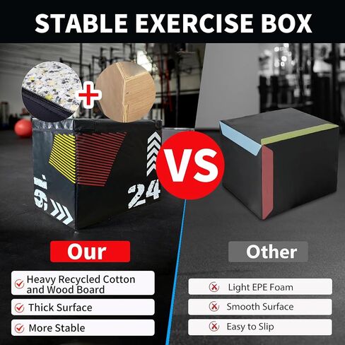 Plyo Jumping Exercise Box, 3 in 1 Plyo Jumping Box for Exercise,Soft Jump Box for Home Gym Workout Trainer in Saudi Arabia