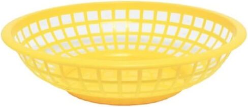 TrueCraftware- 8" Round Fast Food Basket Black Plastic Set of 12- Fry Fast Food Reusable Foodservice Restaurant Diner Tray Plates Restaurant Supplies Deli Serving Chicken Burgers Sandwiches & Fries in Saudi Arabia
